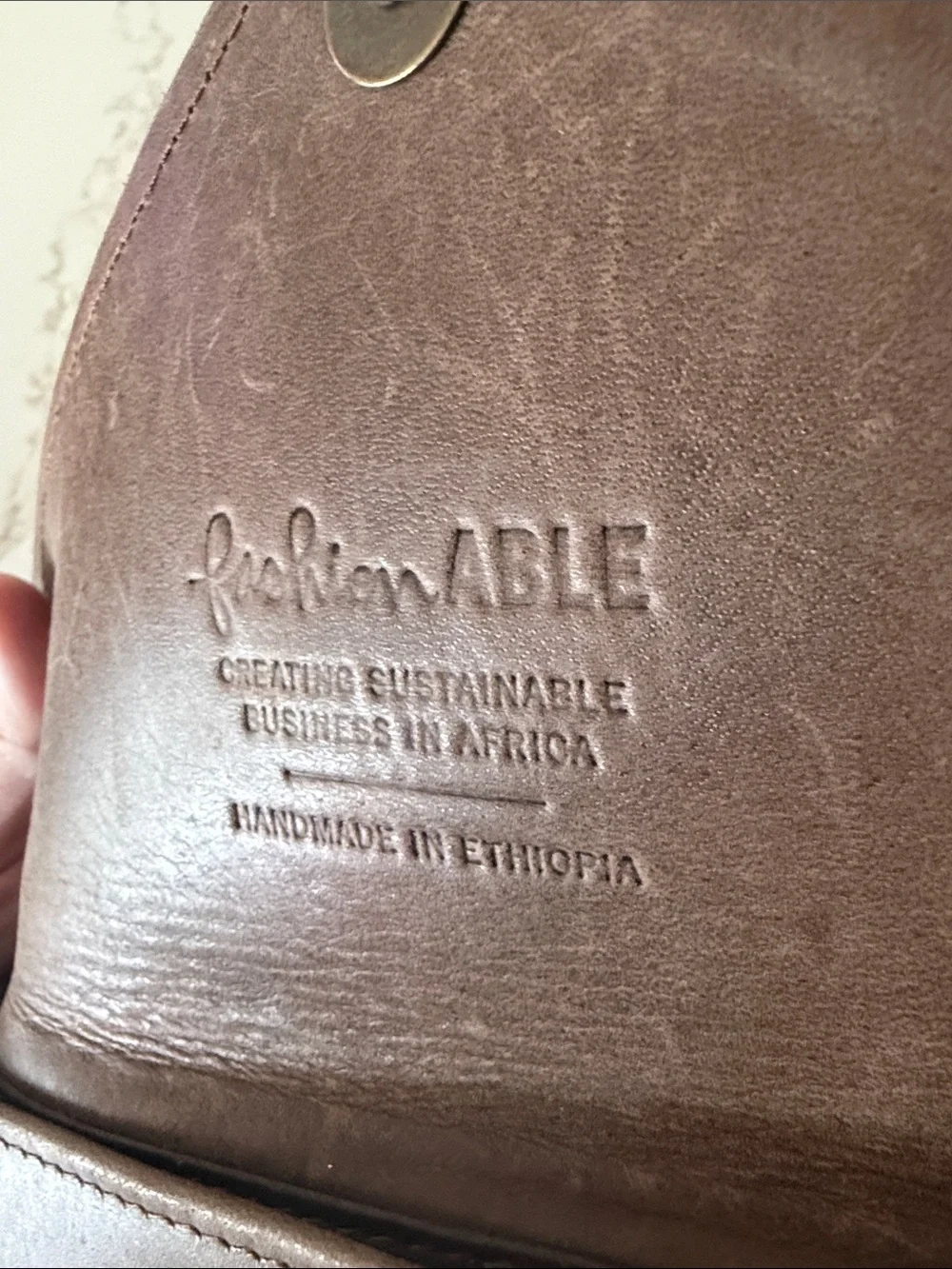 Sleek Brown Leather Envelope Clutch
